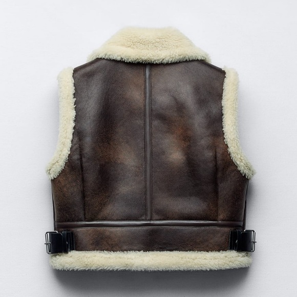 Zara Cropped Double Faced Vest Size XL - Picture 7 of 9